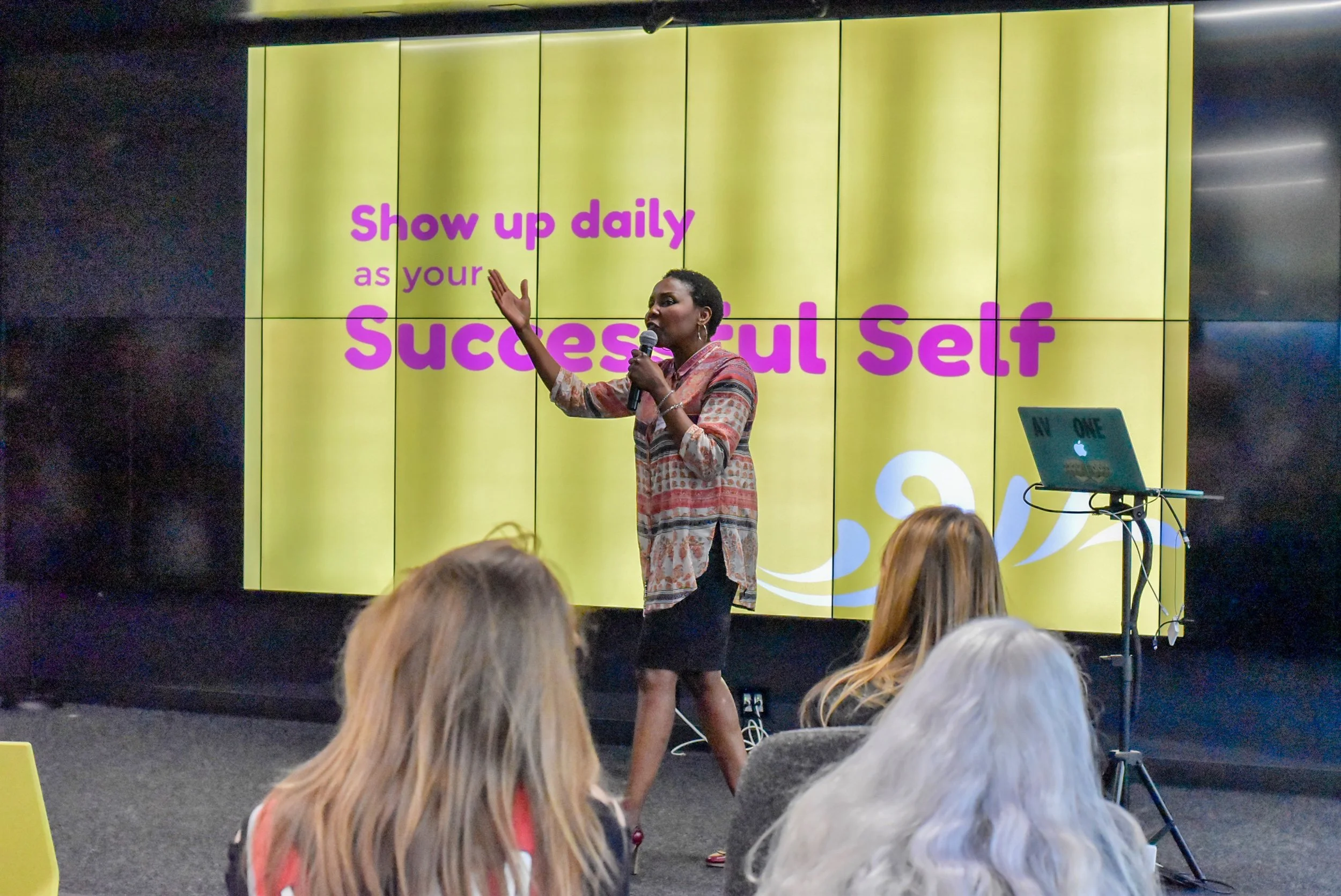 PDXWIT April Happy Hour @ New Relic, 4/16/19, Chikeola Karimou - Lifestyle Mentor - speaks