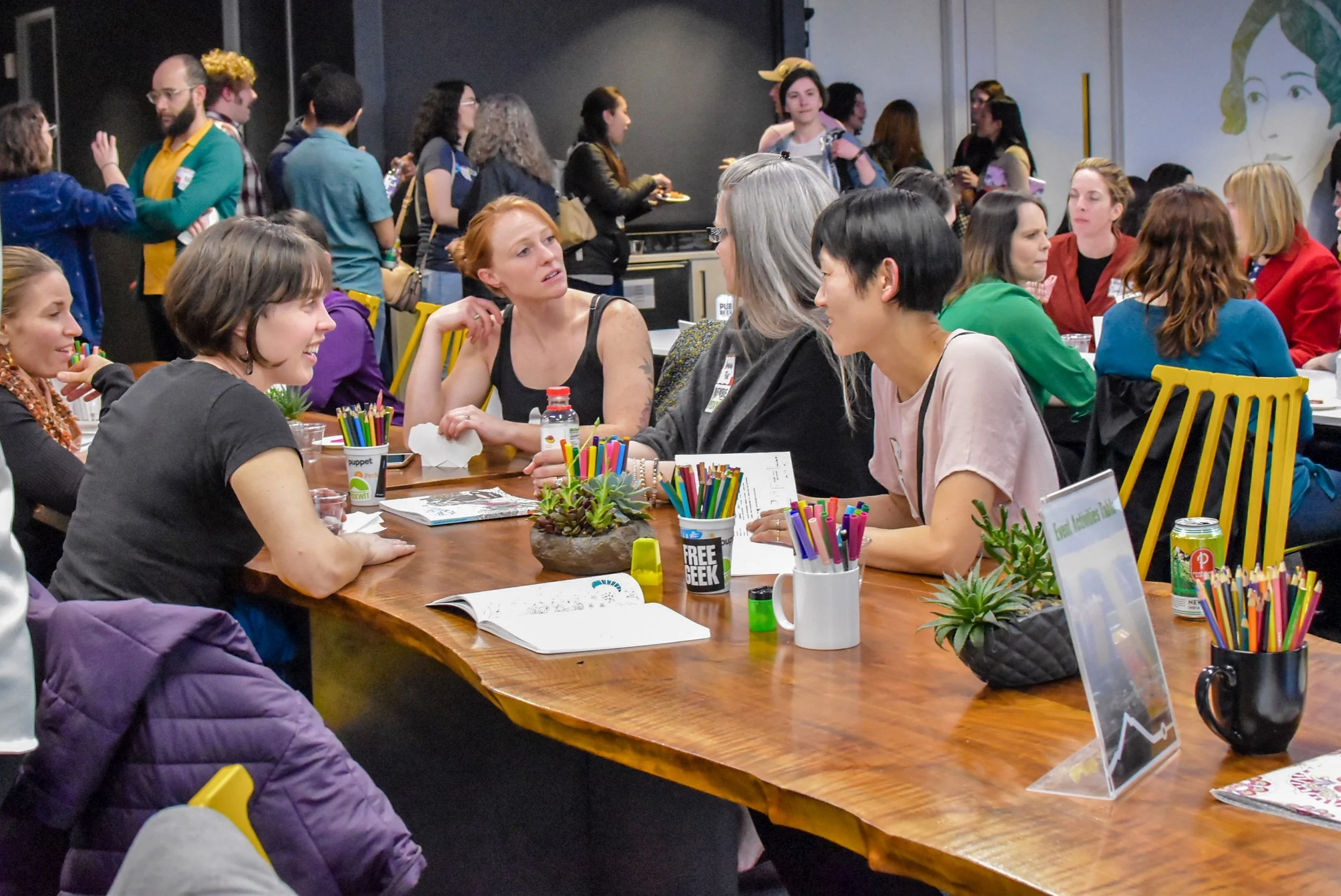 PDXWIT April Happy Hour @ New Relic, 4/16/19, Attendees mingle