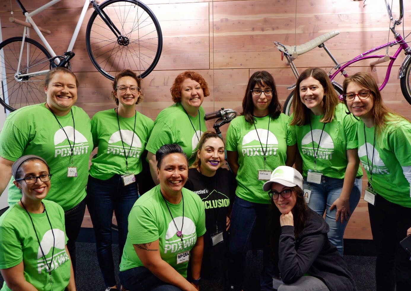 PDXWIT How to Navigate The Tech Field @ New Relic, 4/23/19 - Our volunteers pose for a photo