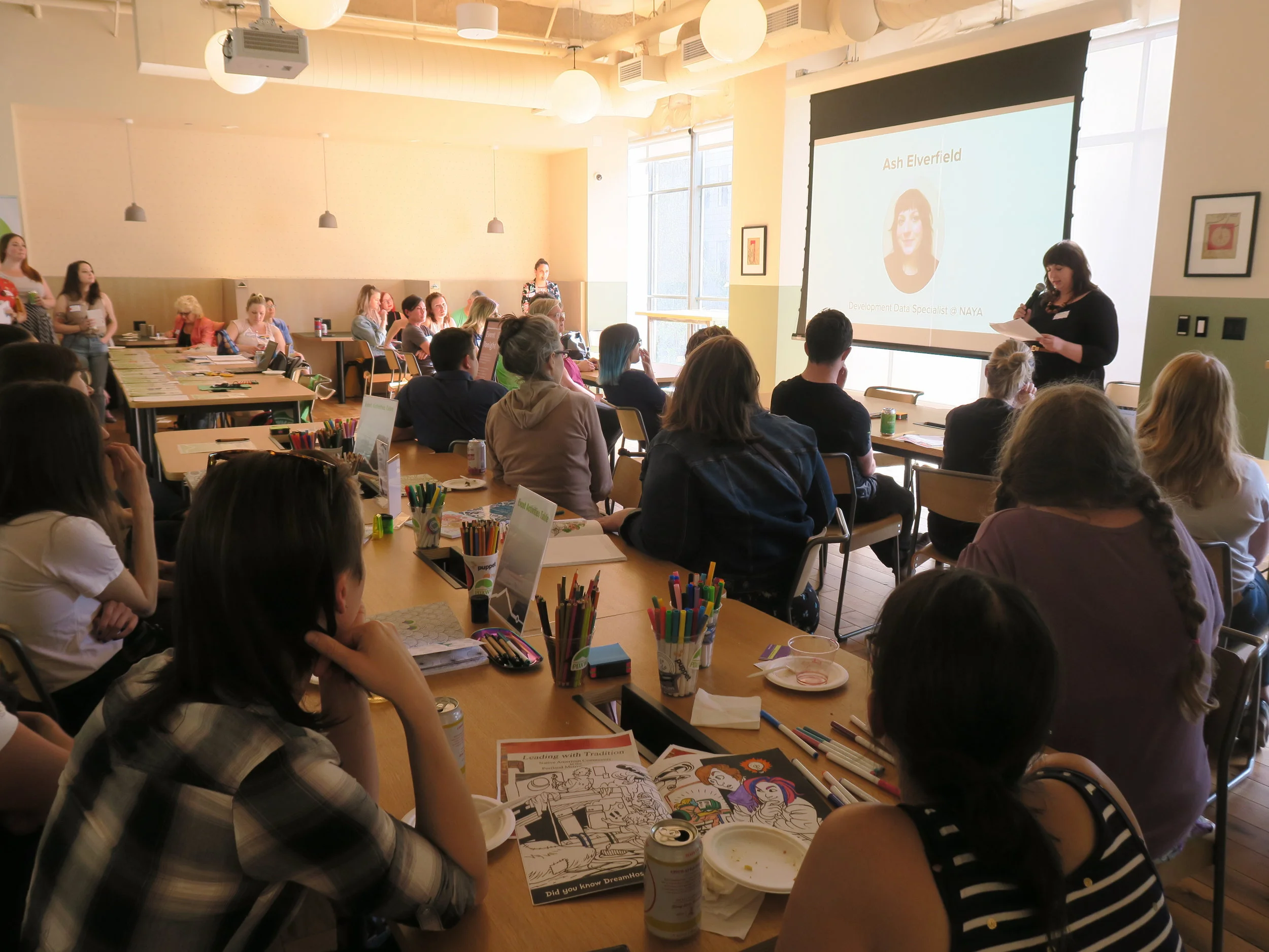 Ash Elverfield speaks to PDXWIT audience about NAYA