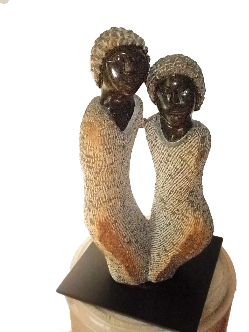 "Twin Sisters" Shona Stone Sculpture