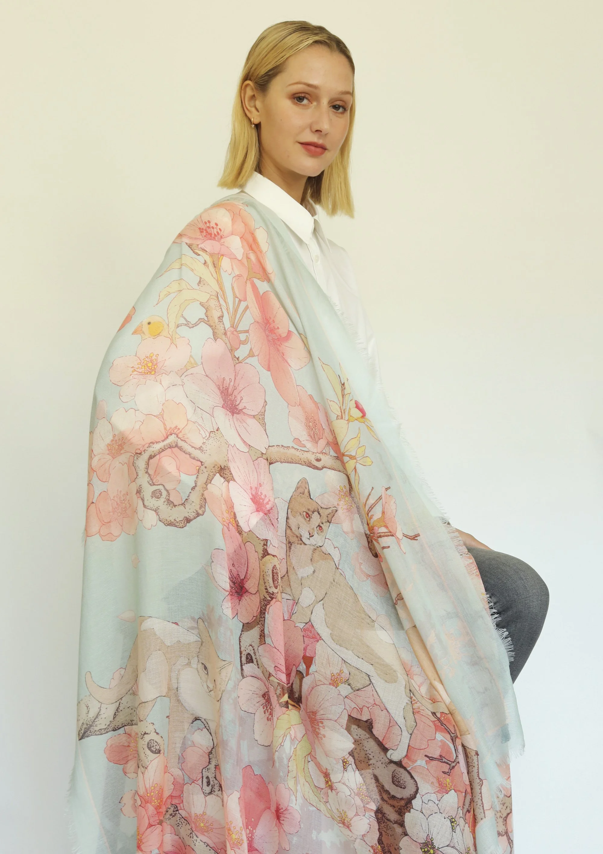 Hide and Seek / Blue Cashmere Silk