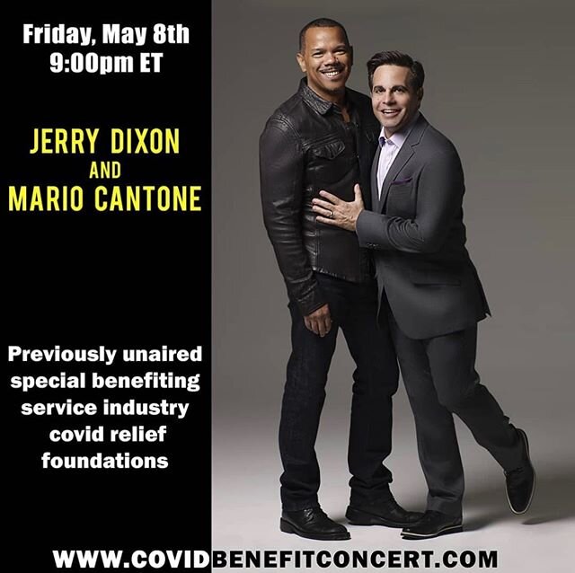 I called on these two amazing human beings, the big bro&rsquo;s Mario Cantone @macantone and Jerry Dixon @jdixonnyc to assist in week 2 of our Covid Benefit Fudnraiser, in collaboration with @themetricgroup. To selflessly lend their help, Mario and J