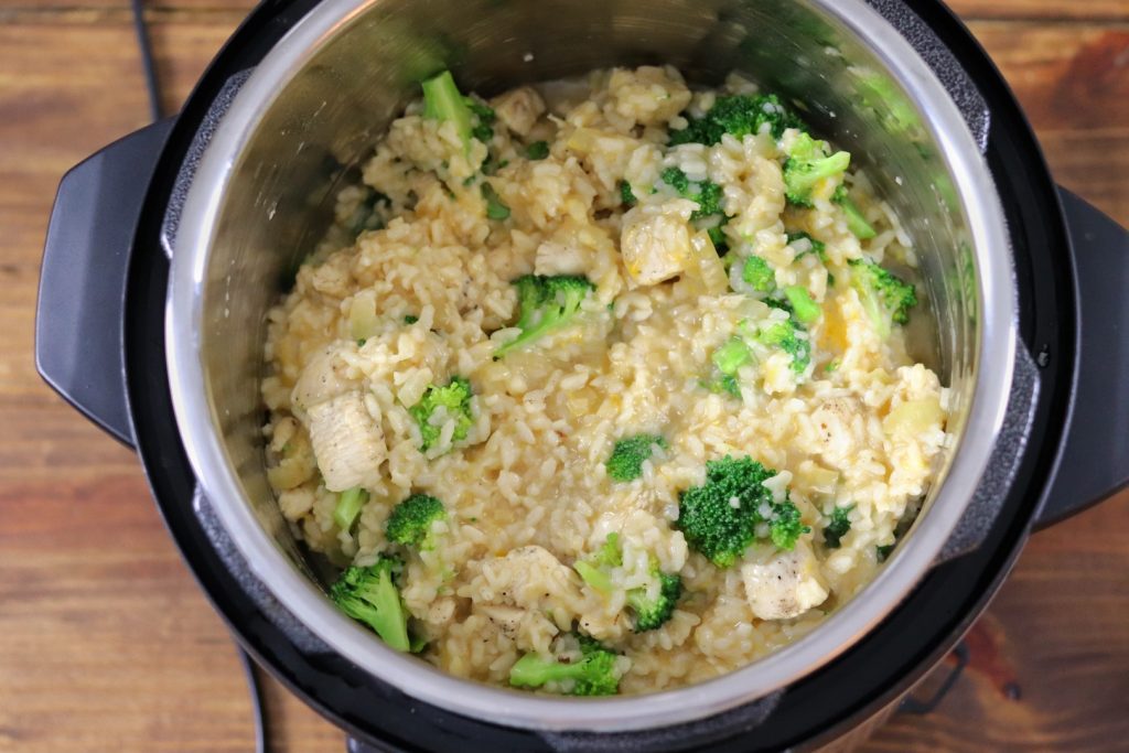  Instant Pot Cheesy Chicken, Broccoli and Rice from Jessica Ivey 