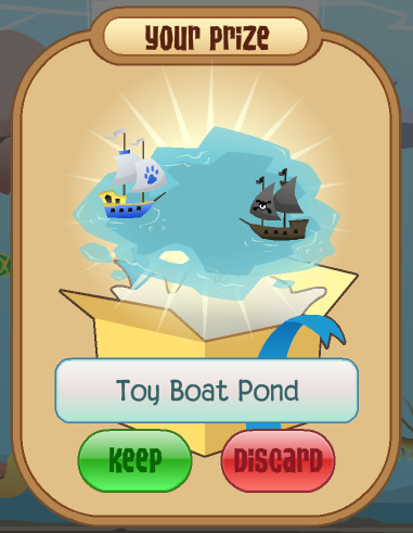 Your prize, the Toy Boat Pond!