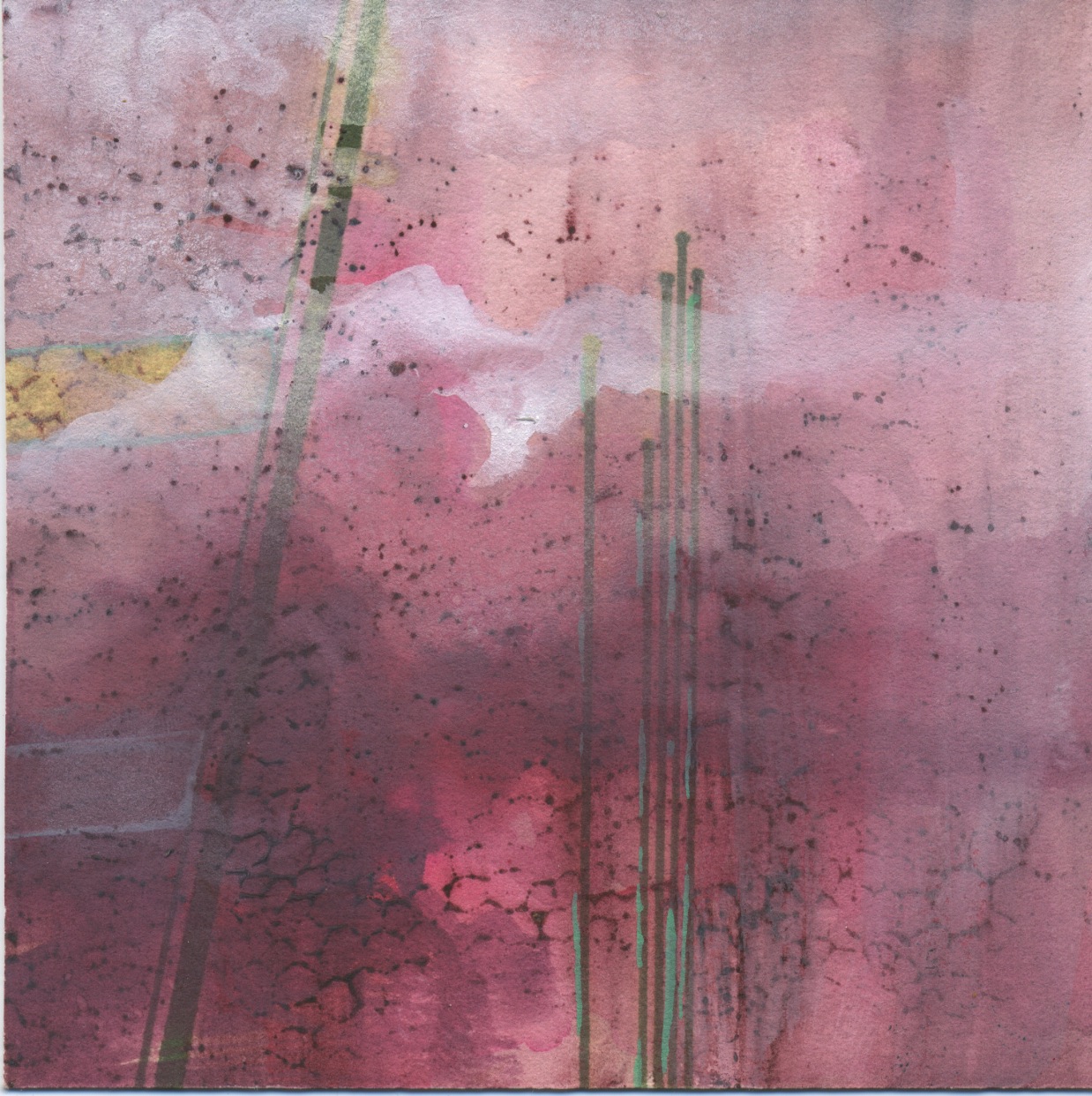 Embers mixed media on paper, 7" x 8" 2014