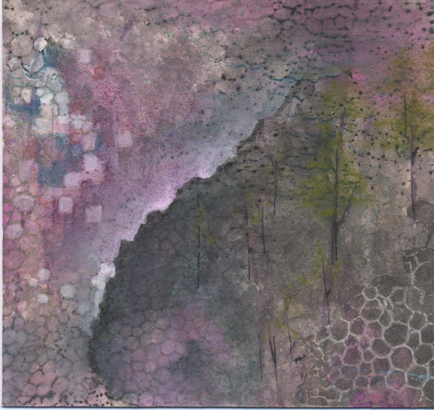 Other Forests mixed media on paper, 7" x 8" 2014