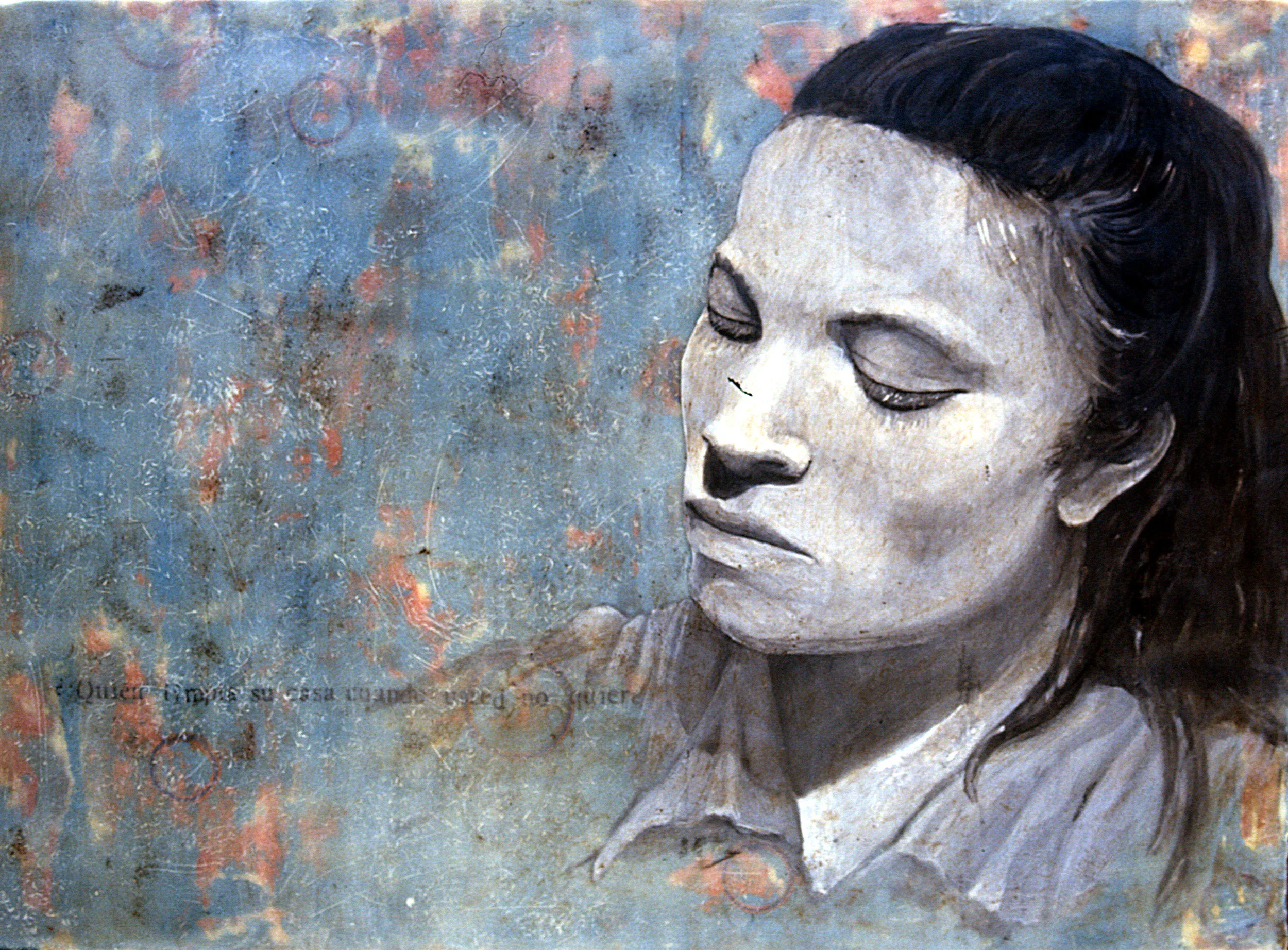 Maria encaustic on wood, 28" x 32" 2009