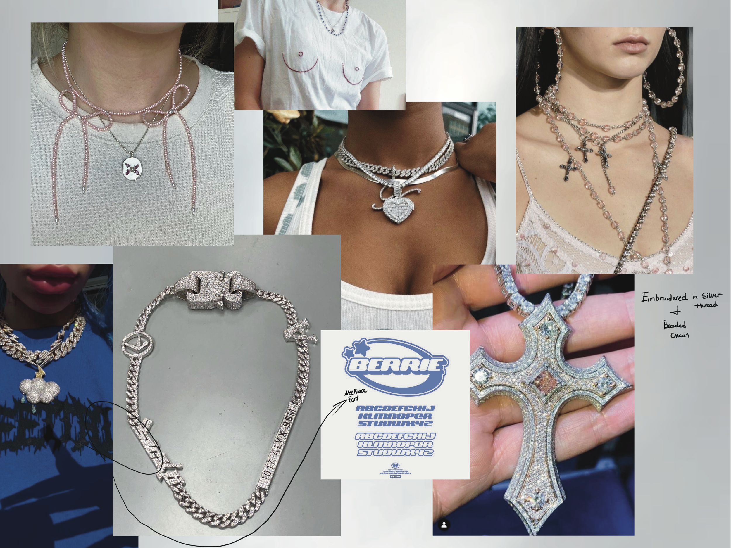 Necklace Embroidery Inspiration Board