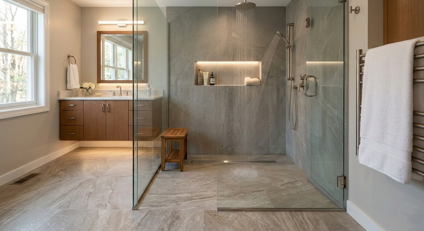 Curbless Showers &amp; Linear Drains: The "Quiet Luxury" Upgrade for Central MA Homes