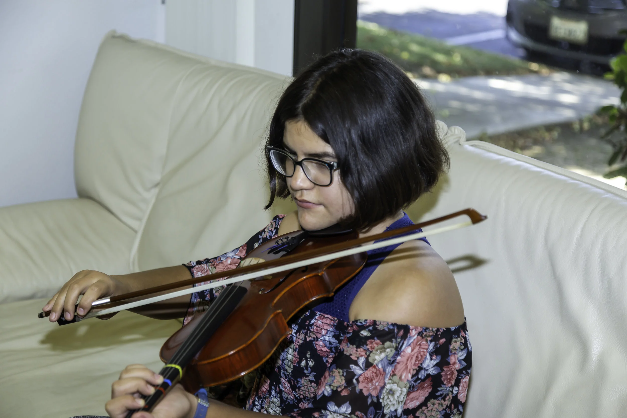 Violin lessons were offered in our summer camp