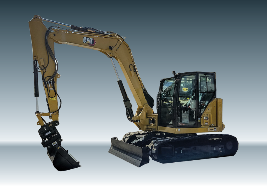 8T CAT 308CR Excavator with 3D Trimble GPS for hire or rental