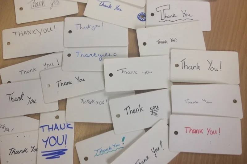 Thank you: finding create ways to thank donors
