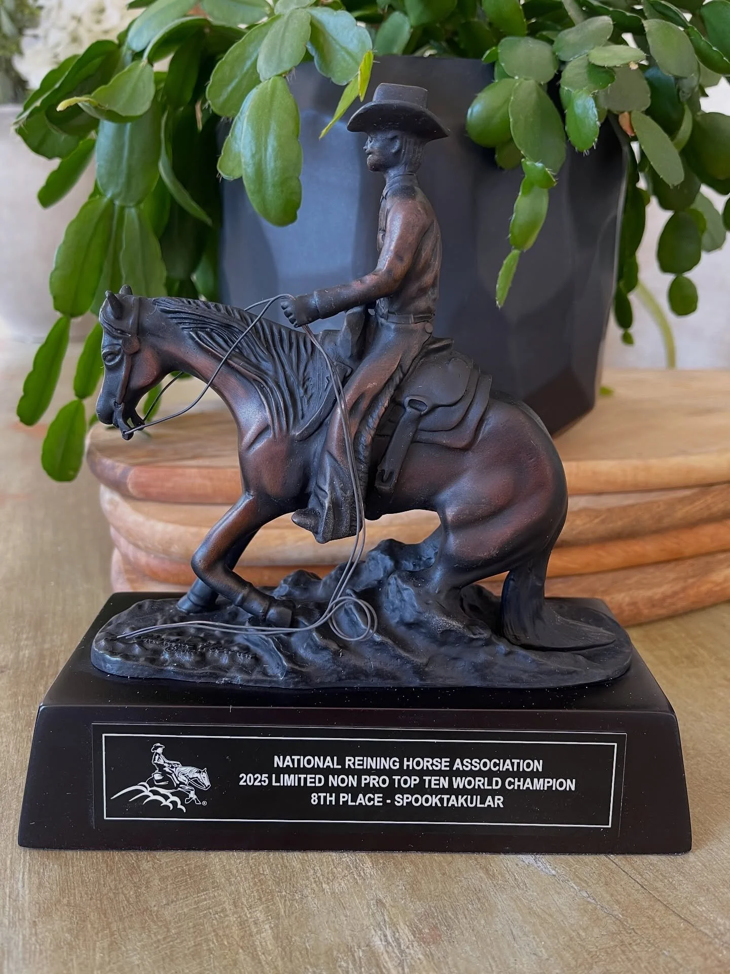 It&rsquo;s always a good day to receive your Top 10 NRHA World Title Trophy! Congratulations, Kristen McCoy and Spooktakular!