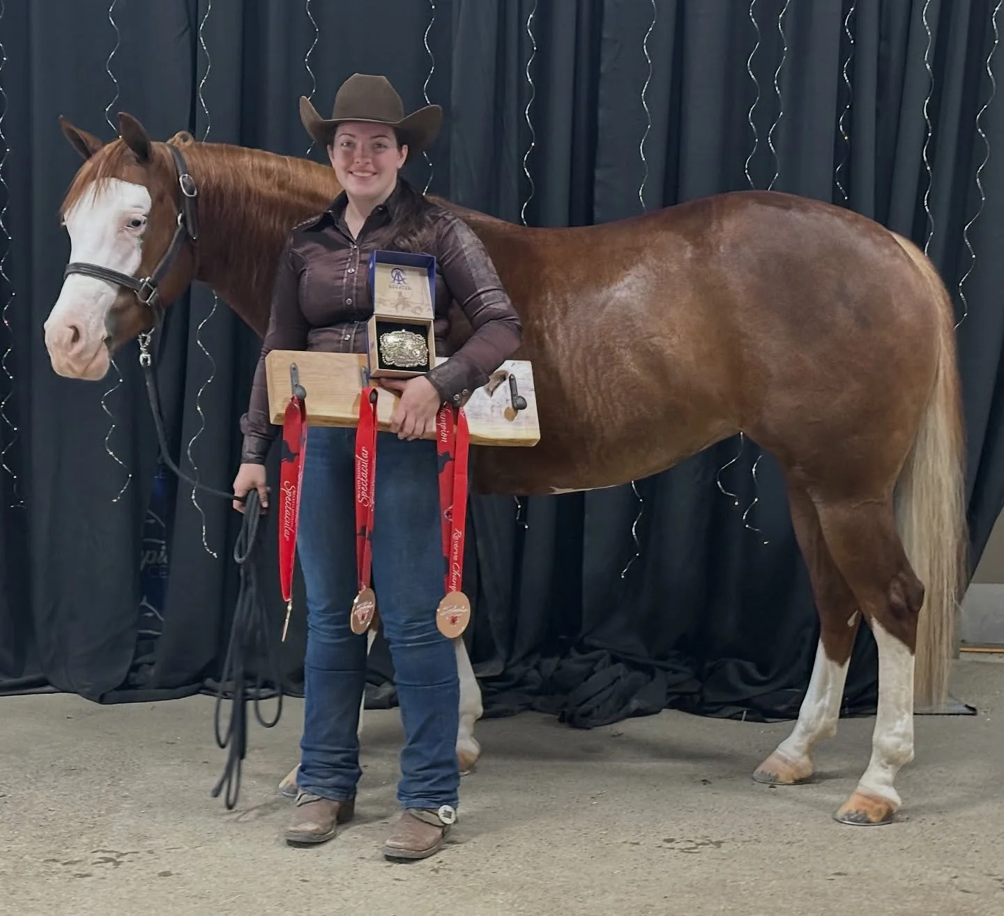 Becca Schaffhauser &amp; Cowboy Queen took the Buckeye by storm! 

🌟 Jackpot Non Pro Ranch Riding Champion
🌟 Jackpot Working Western Rail Futurity Reserve Champion
🌟 Youth Ranch Hi-Point
🌟 Youth Ranch Trail Champion
🌟 Youth Ranch Riding Champion