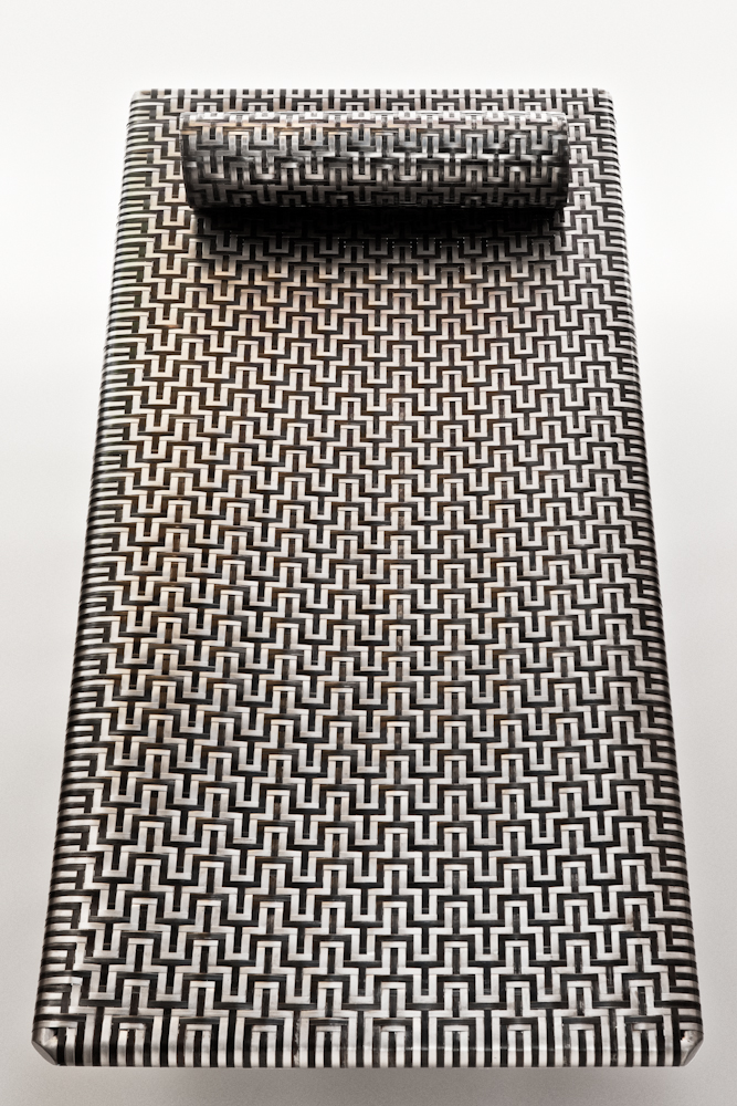 Dimension Length 1950mm Width 800mm Height 400mm Finish Available in a number of different patterns and strip widths. Finished in a clear, hard wearing metal sealant. Edition of 3 +PDF