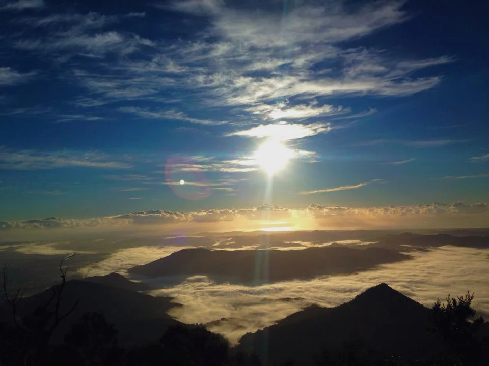 Mount Warning - the first place to see the sun rise in Australia. A race to the top.