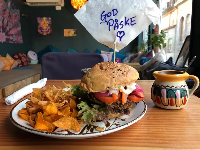Leave it to the vegan cafe to be the only place open on Easter