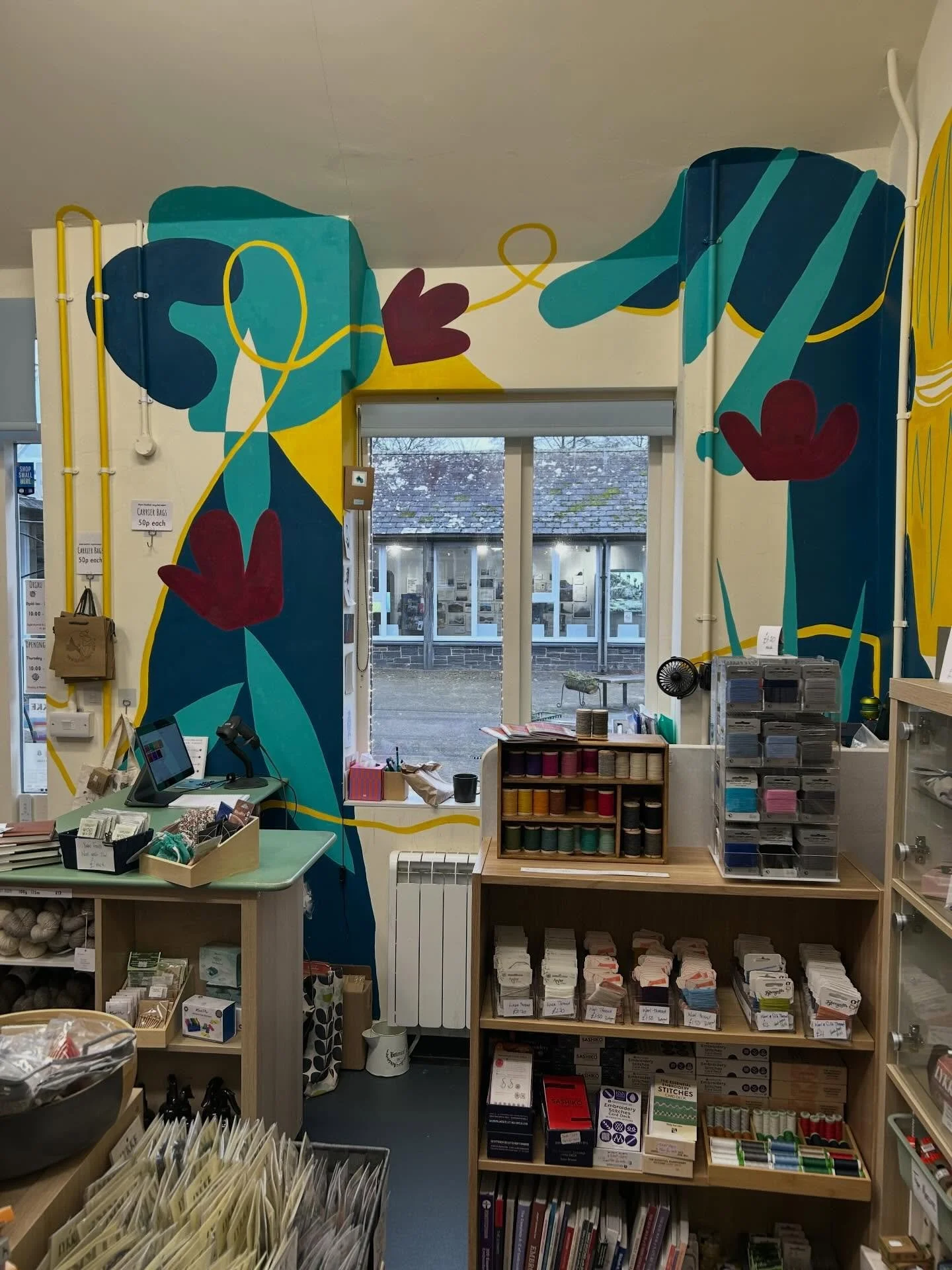 The rest of the shop has shifted around a few times, but my favourite @tcnb.illustration mural is still here looking fabulous!

We are back open after our January break (with half of my to-do list half done, but that&rsquo;s better than nothing, sure