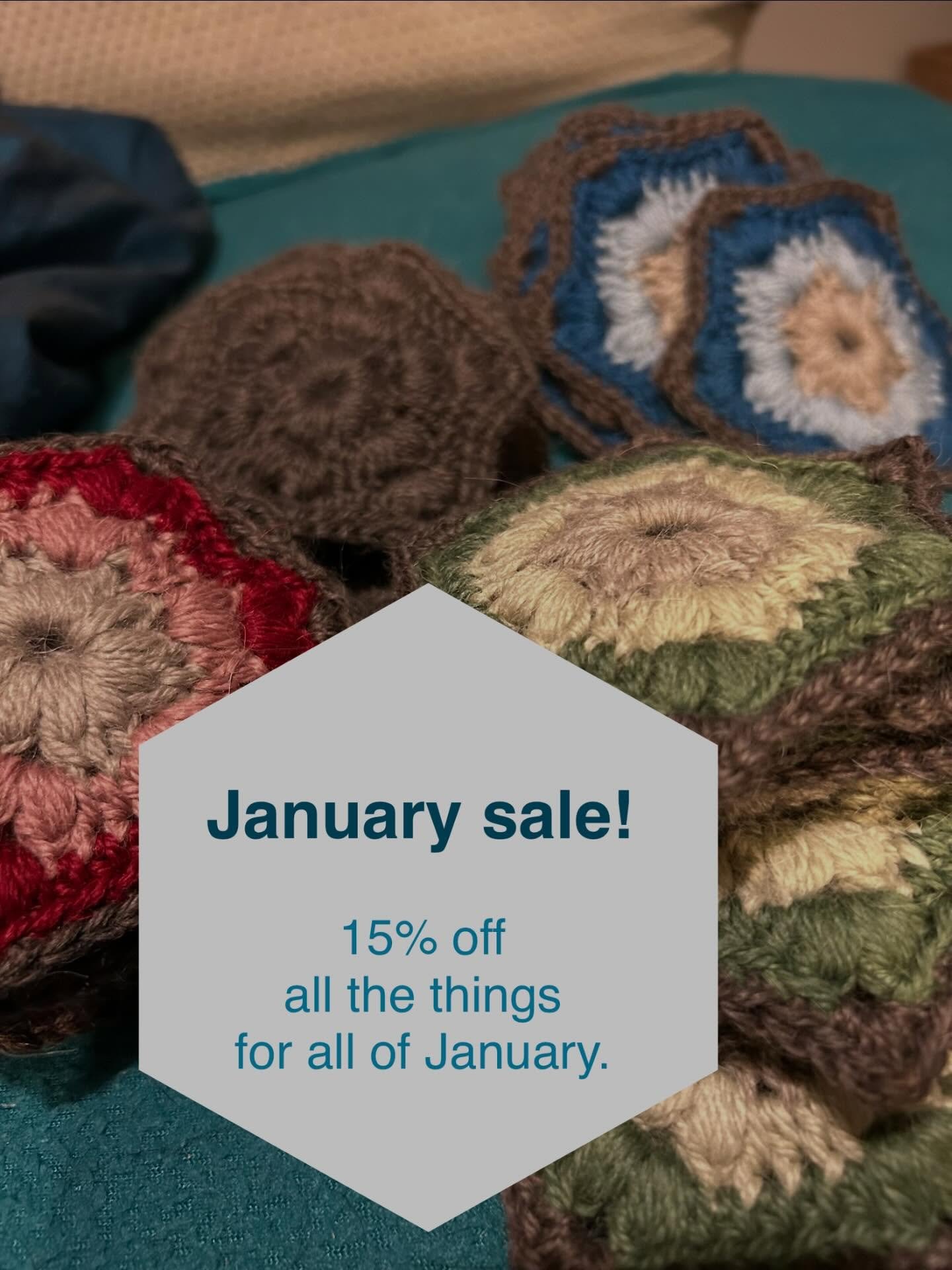 Our New Year sale runs for the whole of January this year (it&rsquo;s already live on the website)

There&rsquo;s 15% off all products, and the discounts are applied automatically when you check out.

We&rsquo;re planning to be open in Betws on 2nd, 