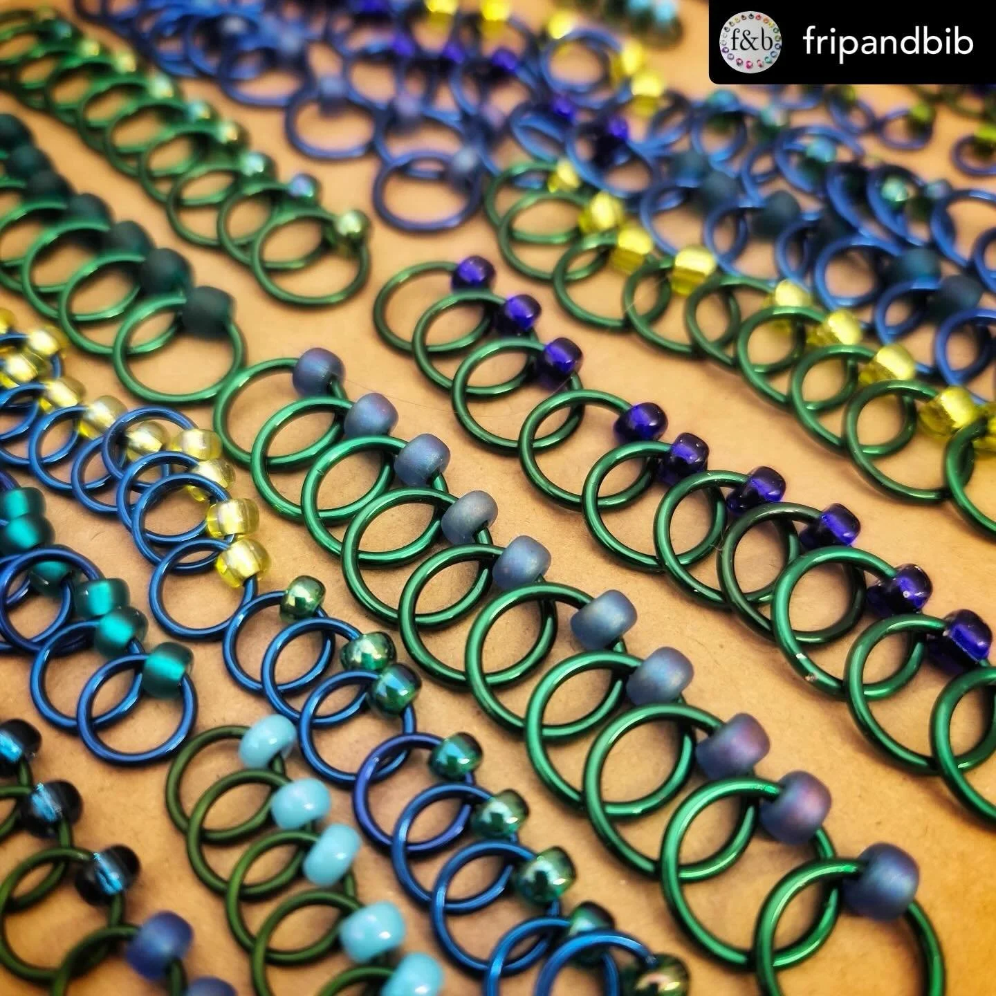 Get @reshare_app &bull; @fripandbib 💙💚 Blue and green should always be seen! Putting the finishing touches to a wholesale order for the wonderful @findmeknitting based in gorgeous Betws-y-Coed! Shop restock is underway, aiming for end of June reope