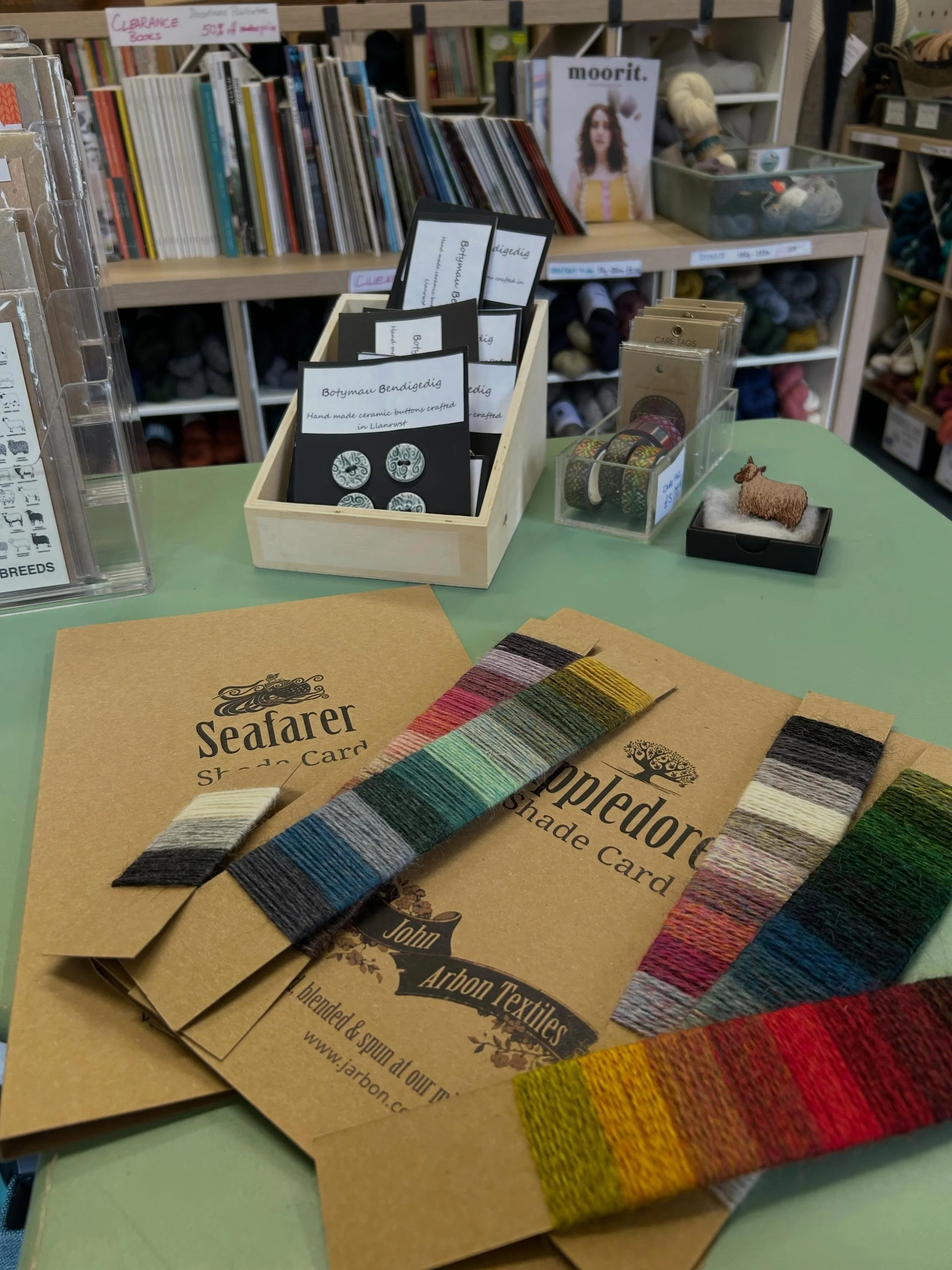Oh dear, oh dear, @jarbontextiles! How are we supposed to choose not-the-full range from these?! 
Might need to revisit the shelves, the storeroom, and the bank account to see if we fit in a few more than we planned! 

#FindMeKnitting #FyddainGweu 
#