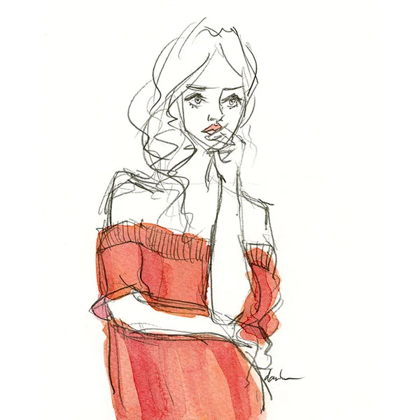  Pencil &amp; Watercolor on Paper 