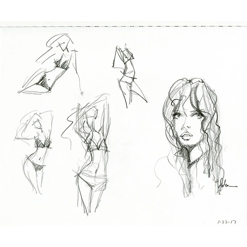  Graphite Pencil on Paper 11" x 14" Sketchbook page 