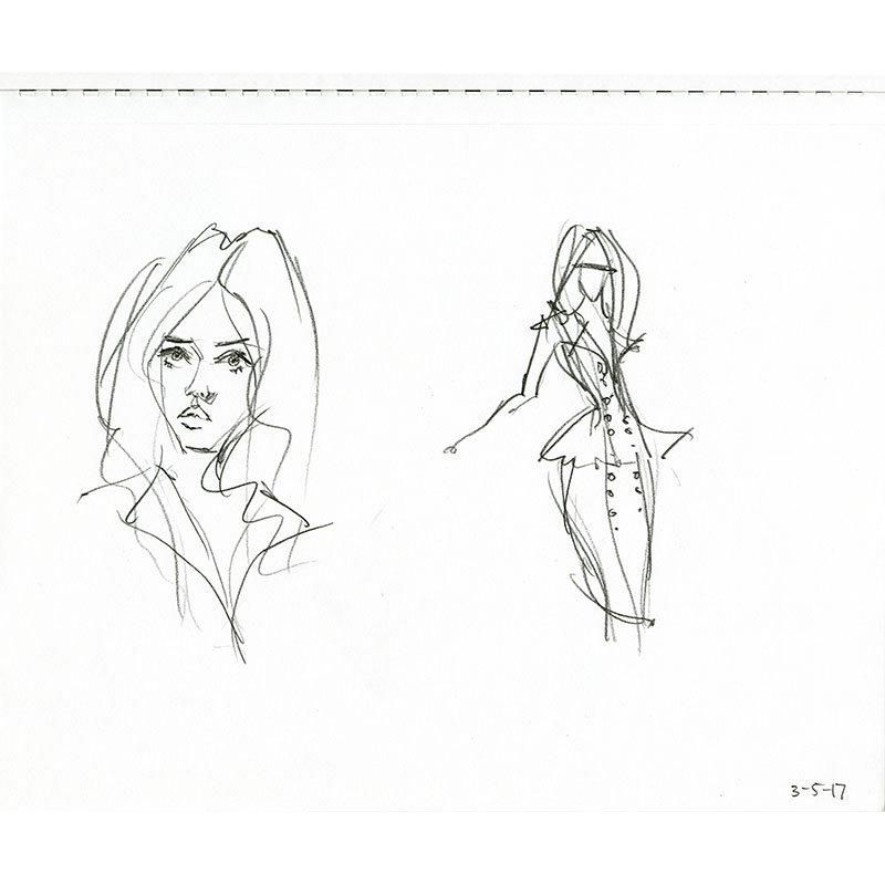  Graphite Pencil on Paper 11" x 14" Sketchbook page 