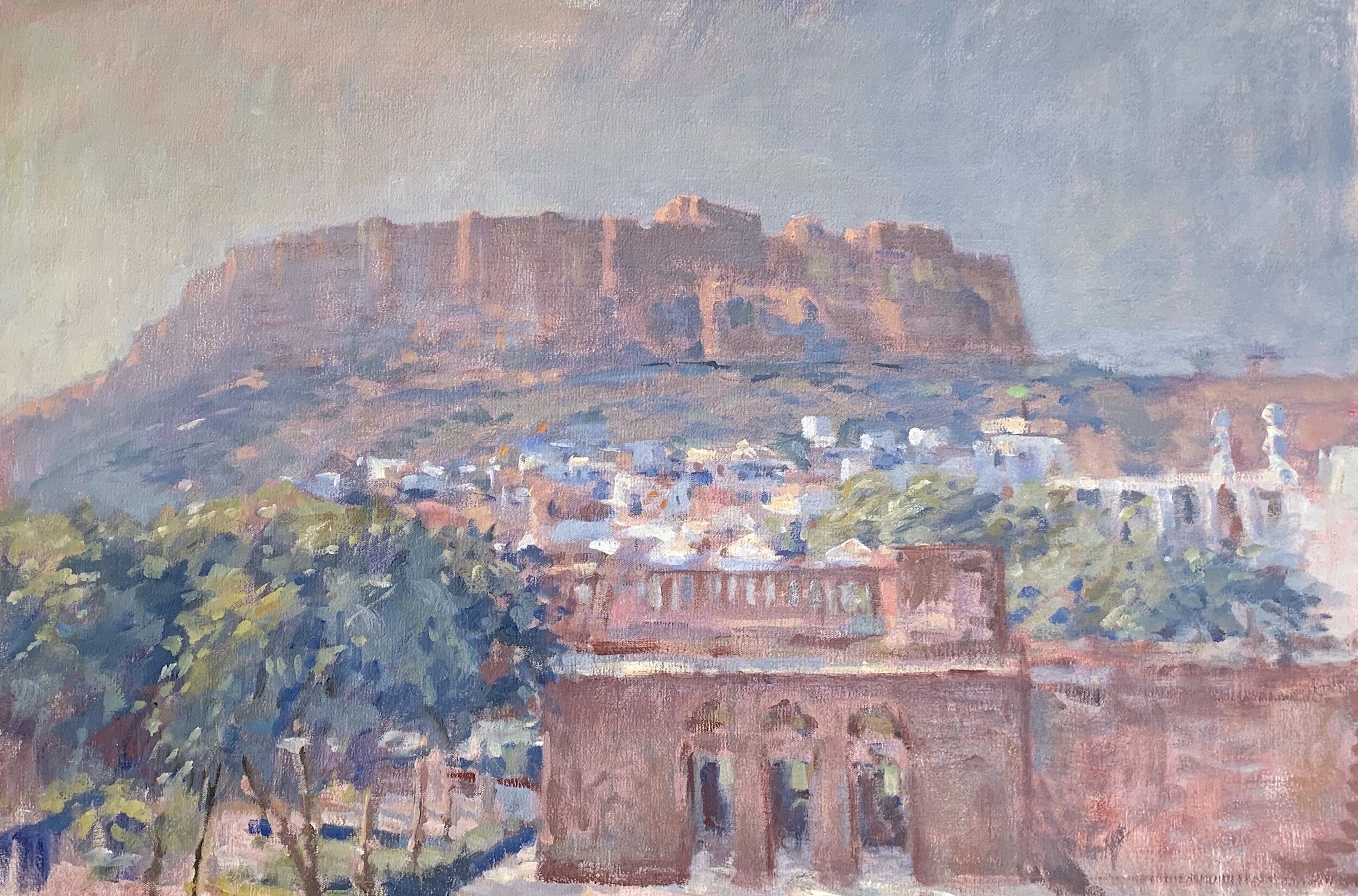 Merhenga Fort from Raas, 40 x 60cm, oil on canvas.jpg