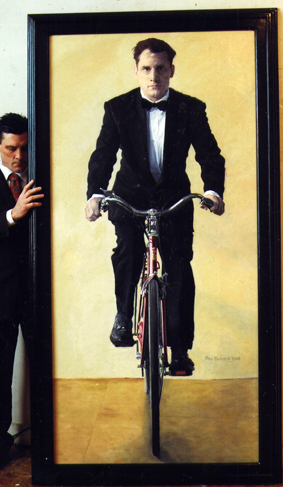 Red Bicycle, Oil on Canvas, 87"x46", 2010