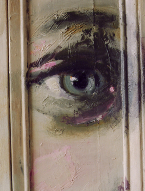 Untitled (Door), Oil on Door, 89.5"x 34.5"