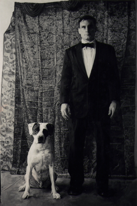 Paul & Ranger B&W, Oil on Canvas, 84"x 56", 2008