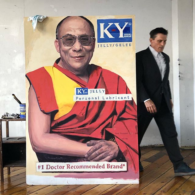 #DalaiLama #KY #PaulRichard #DripPainting #DripArt #DripDrawing Just pulled this out of storage, thinking I should finish it- Dalai Lama in progress, Oil on Panel, 67 x 48 info- paul@paulrichard.net or DM