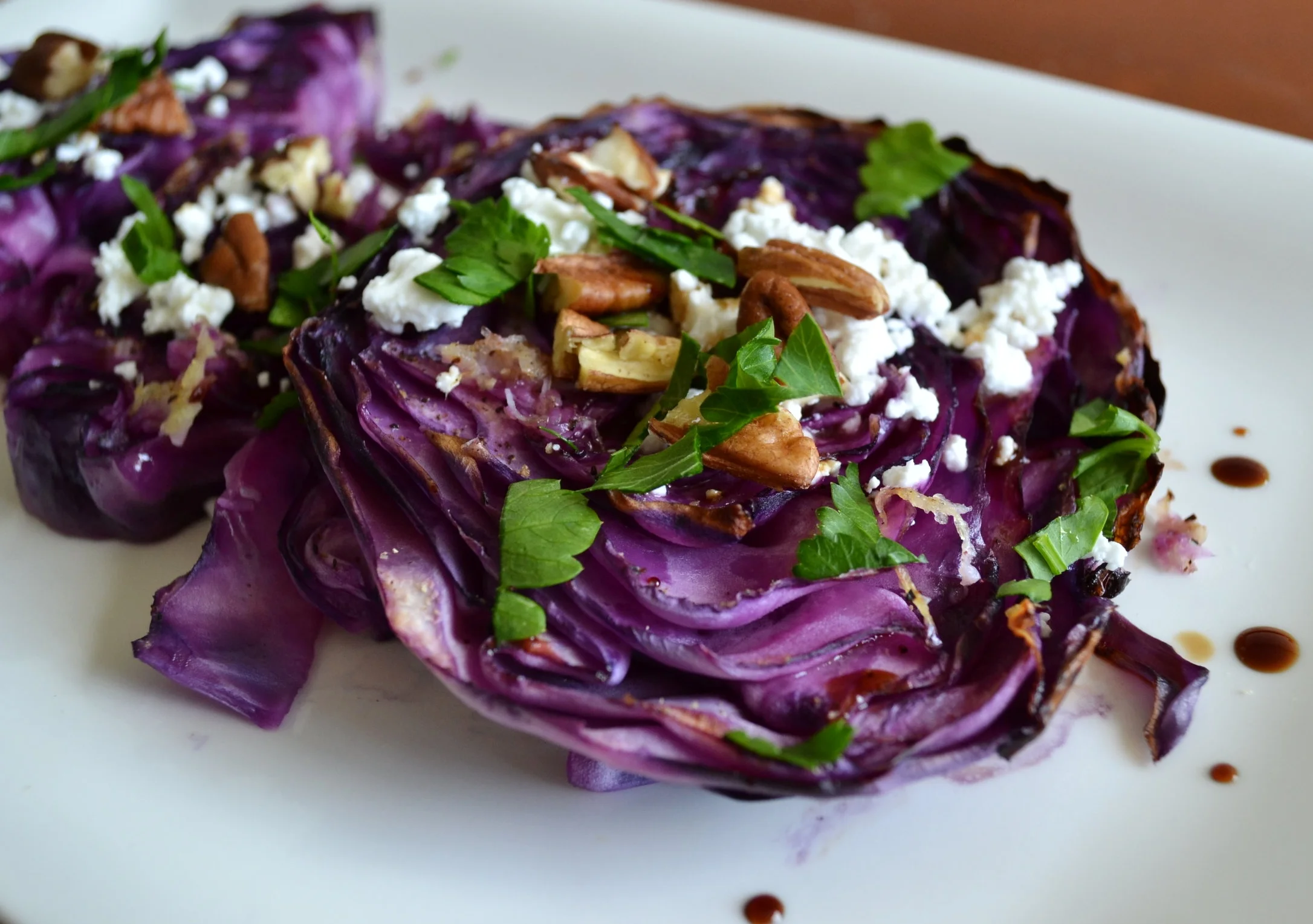 Apple Cider & Garlic Roasted Red Cabbage Steaks 
