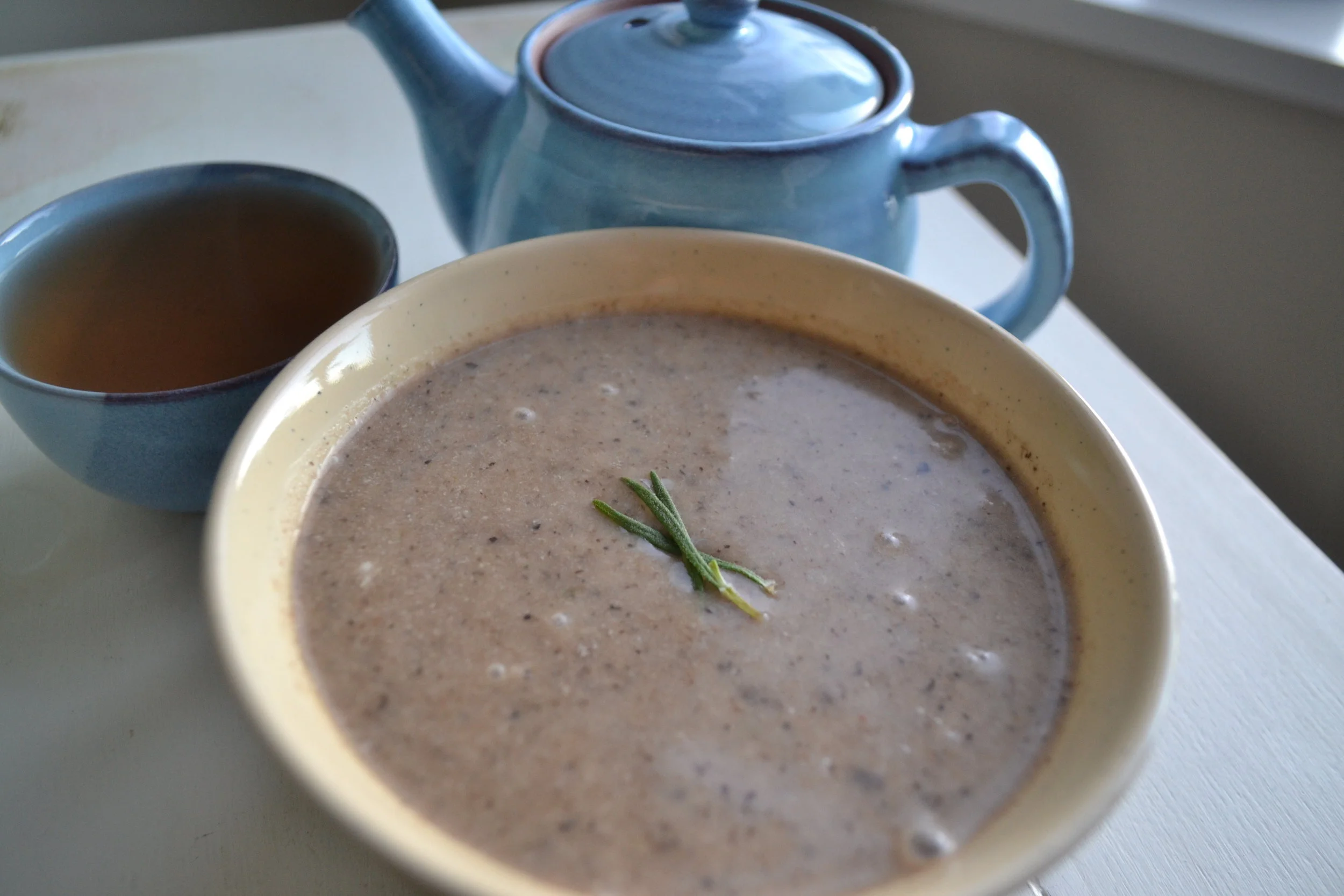 Cream of Wild Mushroom & Thyme Soup!