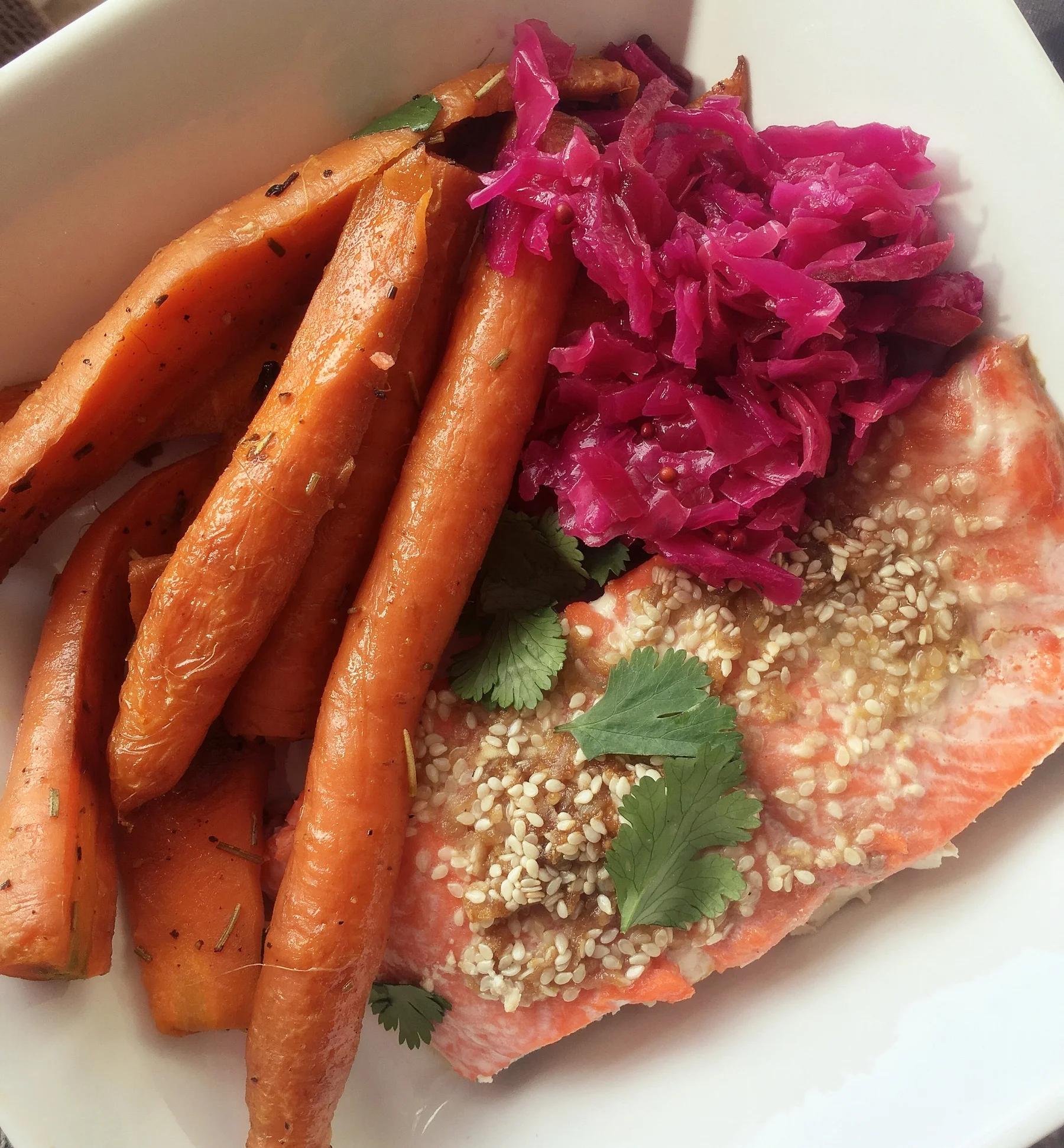 Tip: add a little bit of saurkraught along with dinner for digestive support and probiotics (new beneficial bacteria), include fibre rich veggies (prebiotic fibre to feed/ strengthen our good bacteria), choose ethical and antibiotic free protein sources