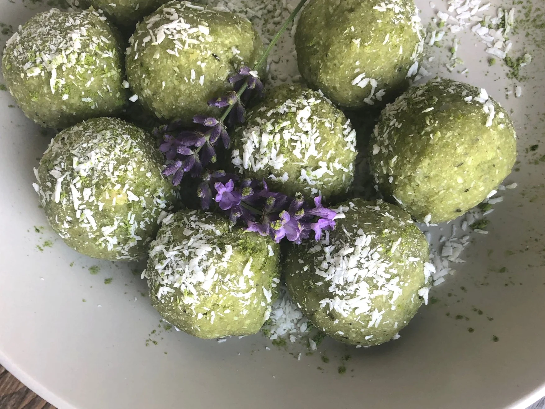 Coconut Matcha Lavender Bliss Bites