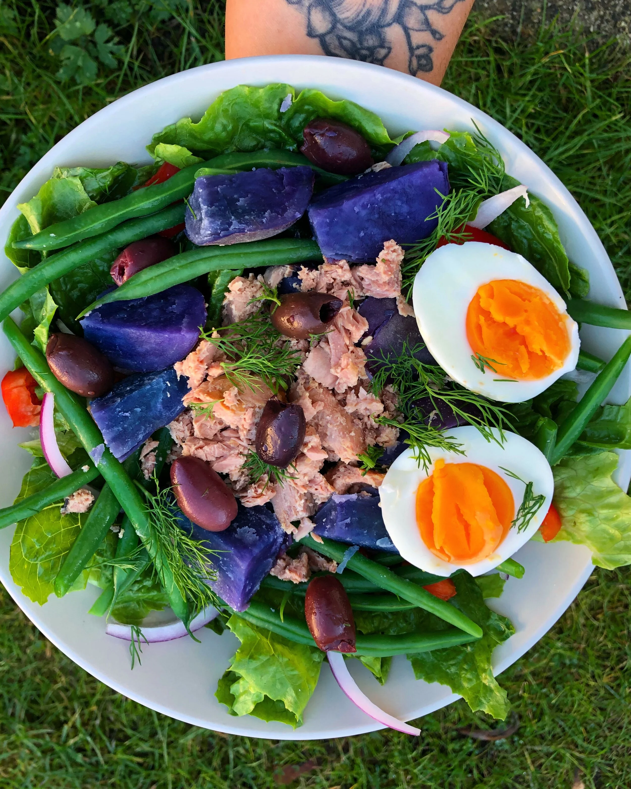 Wild Salmon and Baby Potato Nicoise Salad