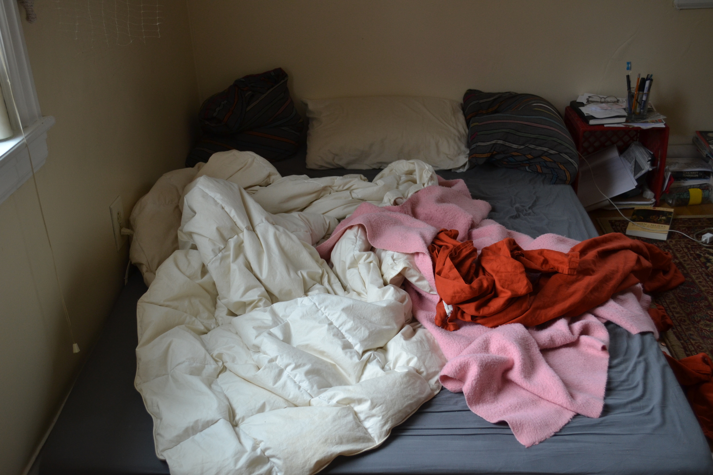  BECCA    we talked about our lives. her dad was in a fraternity and her mom was in a sorority and her twin sister is a sorority sister. she’s from the suburbs between LA and San Diego but not from a beach community. I offered her coffee but she forg