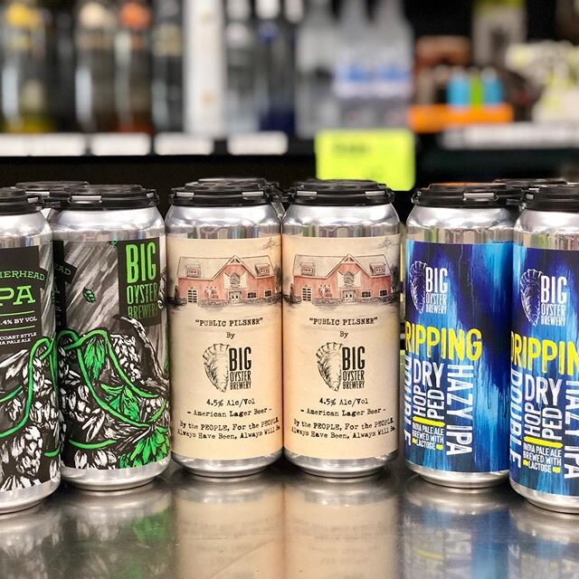 Big Oyster Brewery, operating since 2015, brewing local craft beer made by the people for the people. Named 2018's fastest growing independent craft brewery in America by the Brewer's Association. 
Now available at Montpelier Liquors.

#bigoysterbrew