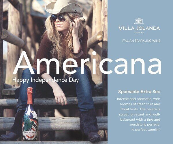 Villa Jolanda Americana

Celebrate July 4th in style with the patriotic Villa Jolanda Americana Sparkling. This delicious sparkling wine is the perfect aperitif. Intense and delightful, with aromas of fresh fruit and floral hints, perfectly balanced.