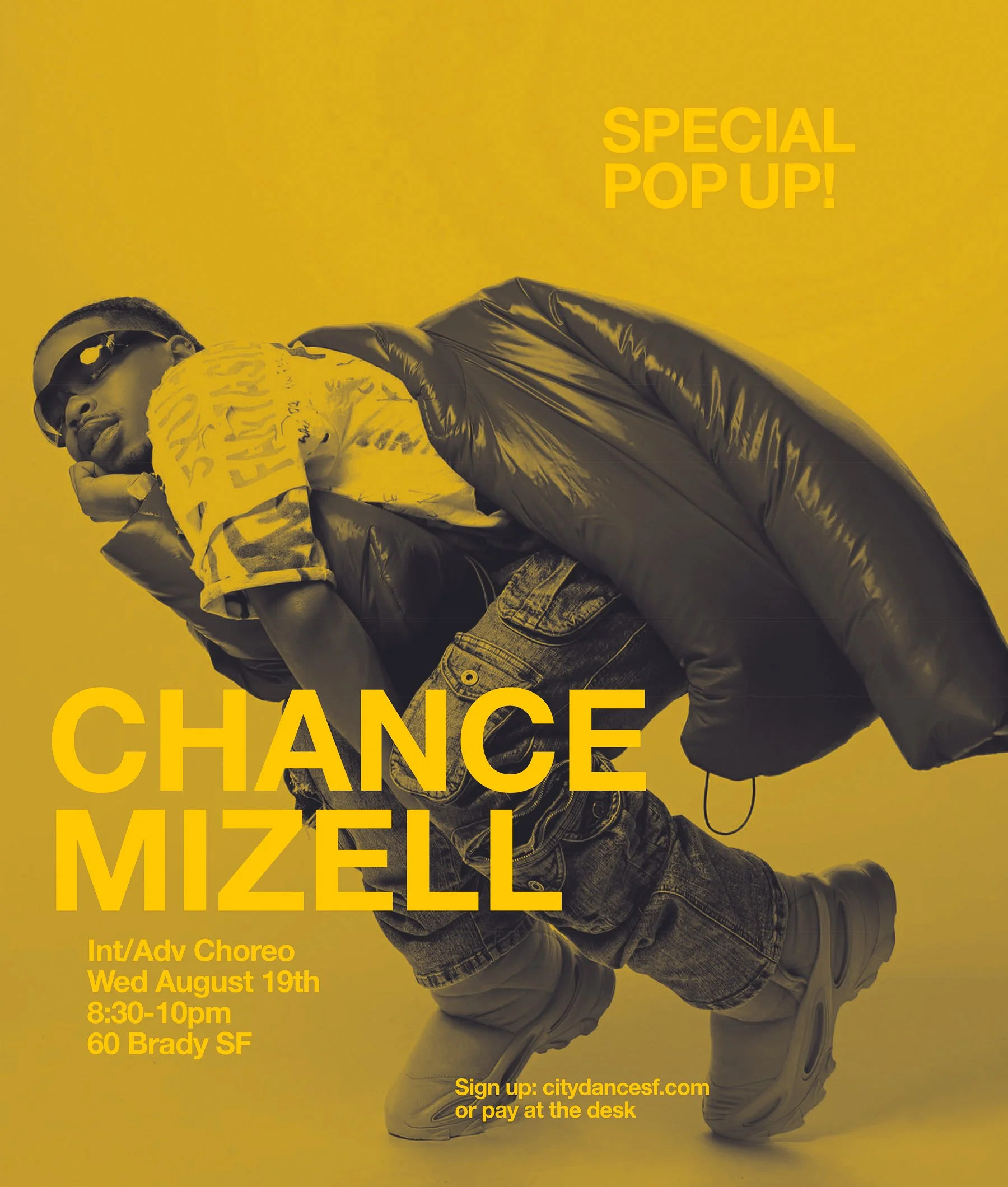 Wednesday August 22! Chance Mizell will be in town for a Special Pop Up! 8:30-10Pm | 60 Brady | Click on pic to sign up ^ or pay at the desk