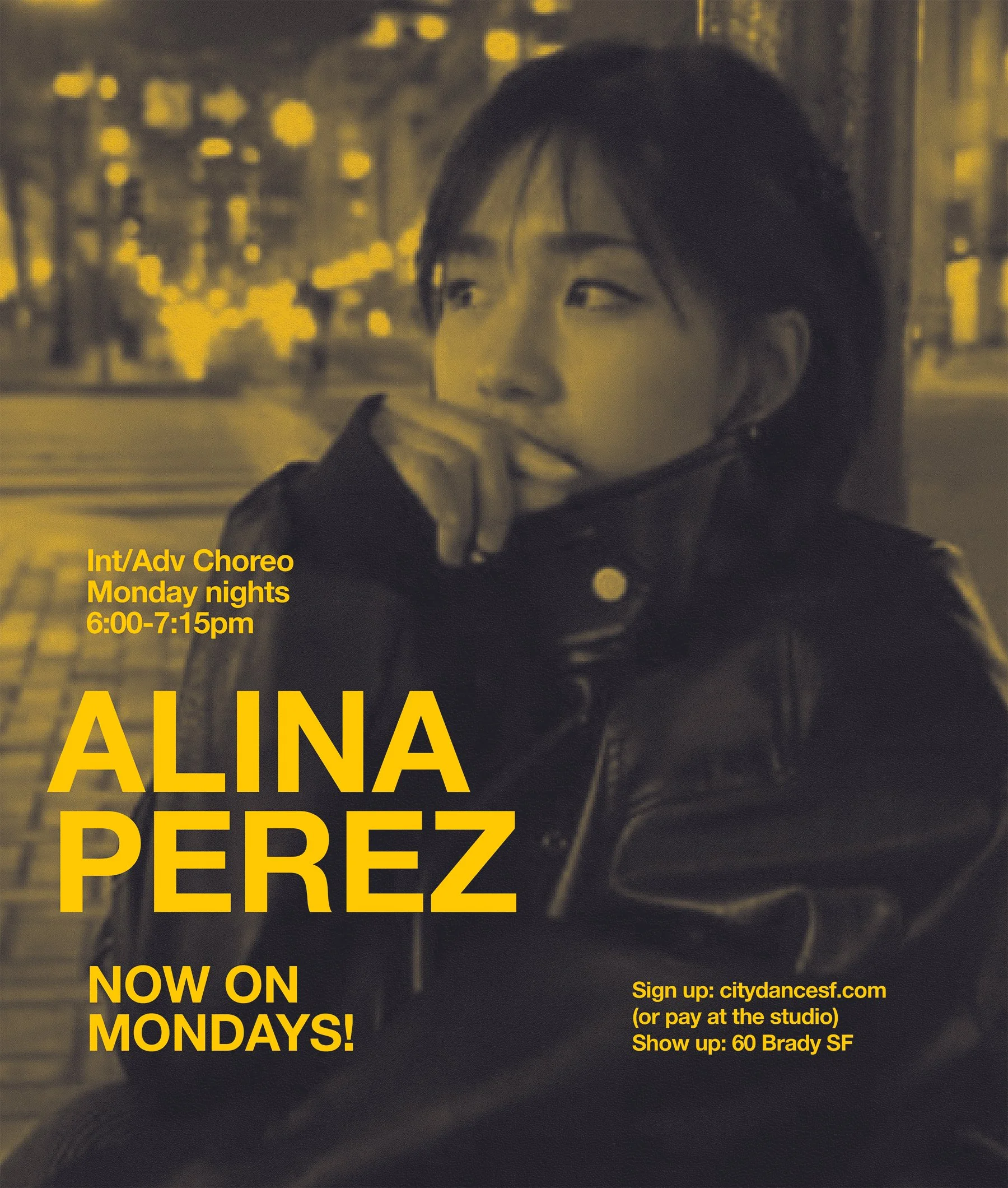 Alina is moving to the big studio! Dance with her on Mondays at 6:00pm | 60 Brady | Starts Monday Sept 7th | Click on pic to sign up ^ or pay at the studio...