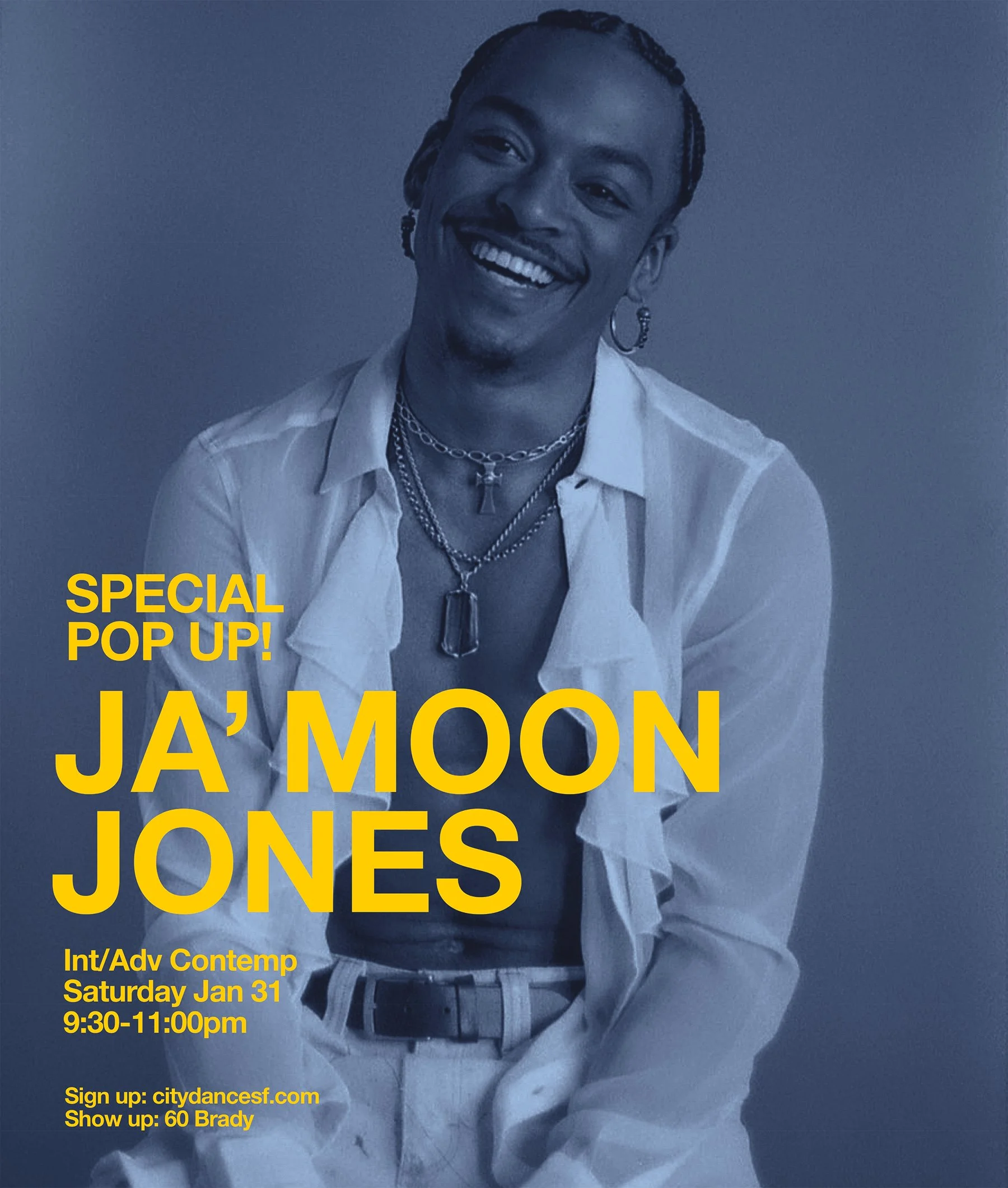 Subbing this morning for Mary! We are lucky to have Ja' Moon Jones teaching! 9:30am | 60 Brady