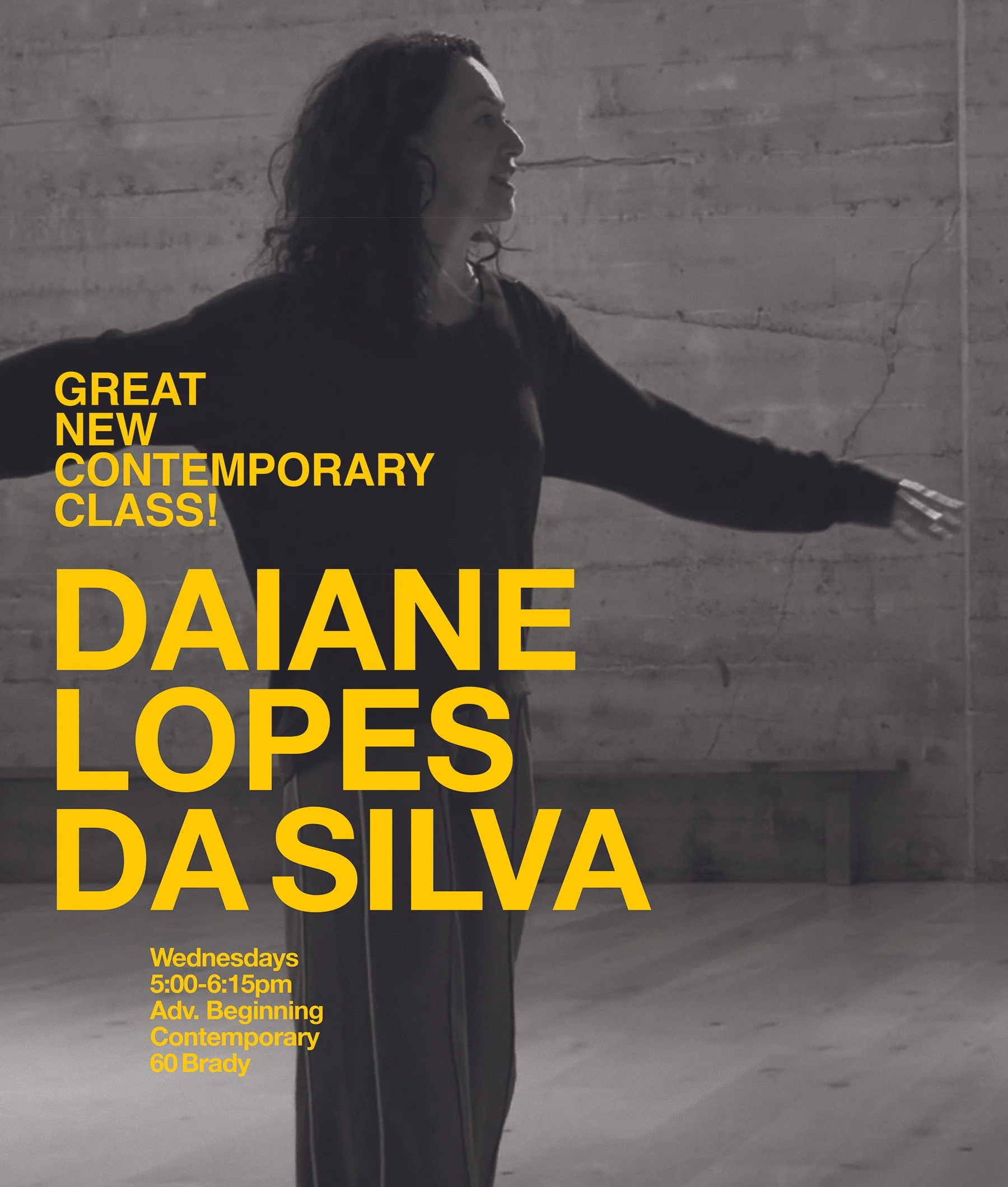 Daiane is fantastic! Join us every Wednesday at 5:00pm for Advanced Beginning Contemporary | 60 Brady | CLICK ON PIC TO SIGN UP ^