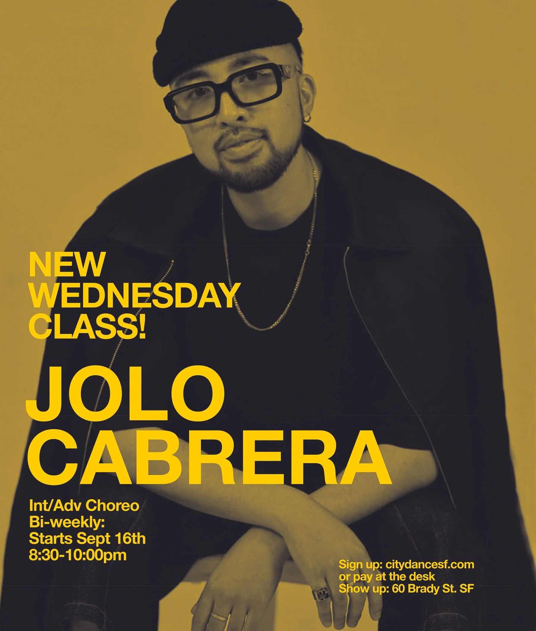 We are so excited! Jolo finally has the time to teach for us! Starting Wednesday September 16th (and bi-weekly after that), Dance with him at 8:30pm | 60 Brady | Click on pic to sign up ^ or pay at the studio...