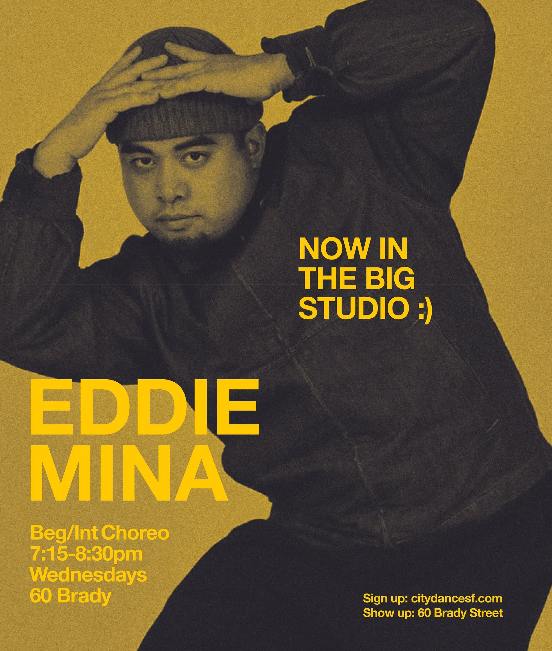 Eddie is off tonight but Peyton is teaching instead. (thx!) EDDIE'S Beg/Intermediate class is moving to 7:15pm in the big studio starting tonight! July 29th | 60 Brady | Click on pic to sign up ^ or pay at the desk :) | We recommend taking Vince's cl