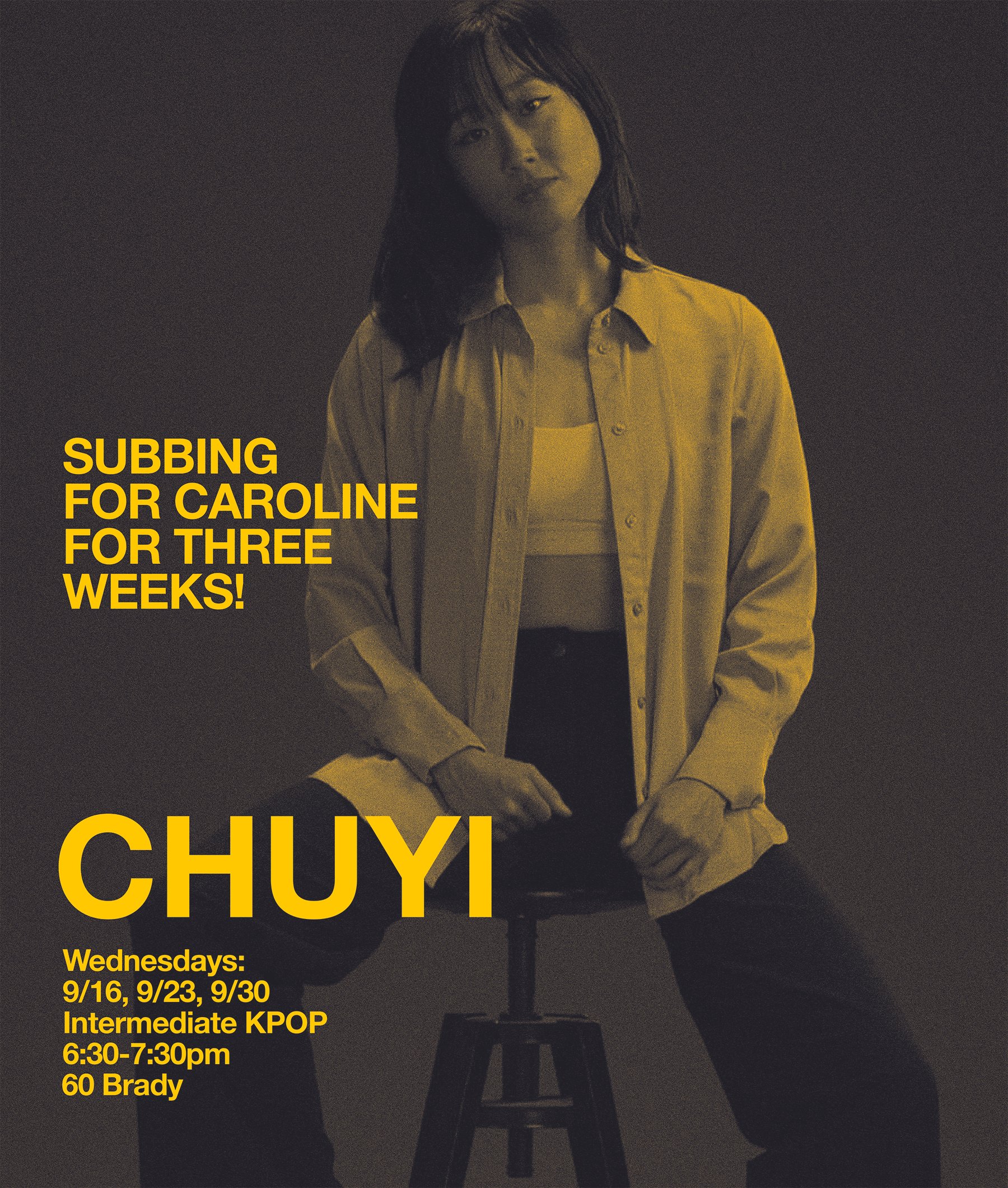 Chuy is subbing for Caroline for the next two weeks! (9/23 and 9/30) | 6:30-7:30pm at The Annex! | 1420 Harrison | Click on pic to sign up ^ or pay at the desk