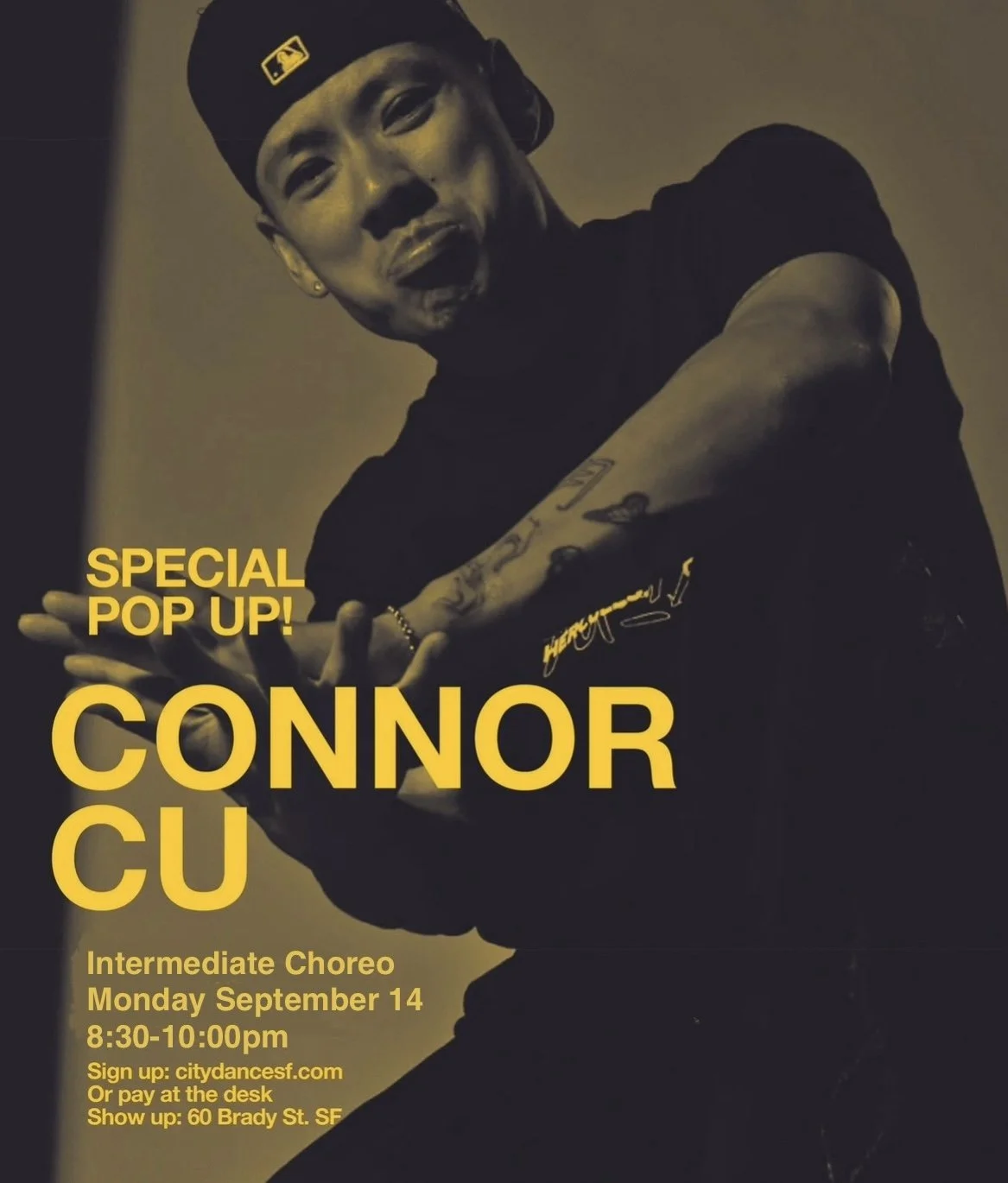 Connor is back! Catch him Sept 14 at 8:30pm! | 60 Brady | Click on pic to sign up ^ or pay at the studio